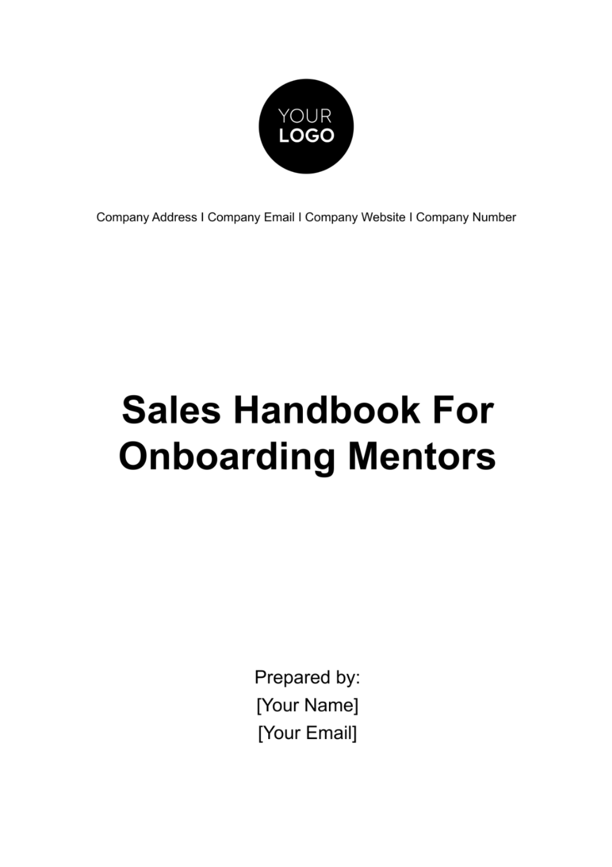 Sales Handbook for Onboarding Mentors Template - Edit Online & Download