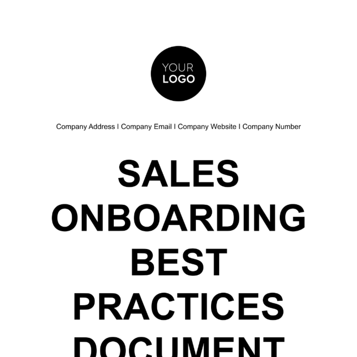 Free Sales Onboarding Best Practices Document Template