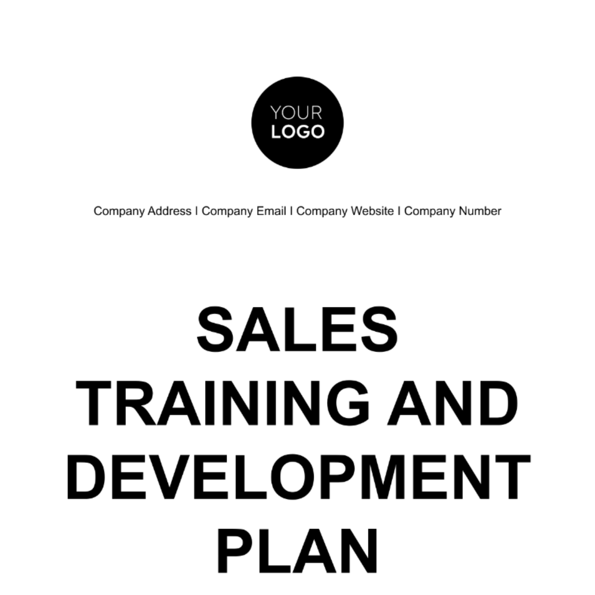 Sales Training and Development Plan Template