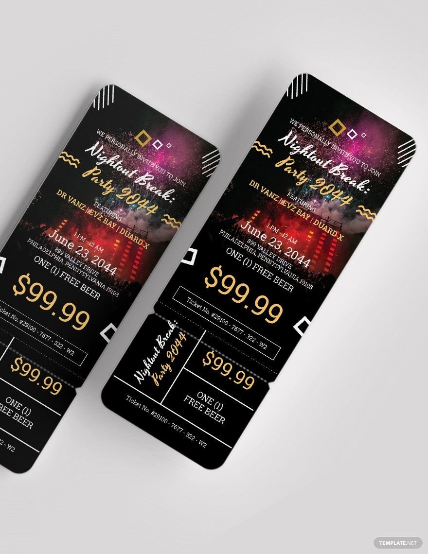 Party Admission Ticket Template