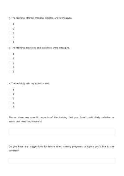 Free Sales Post-Training Survey Template to Edit Online