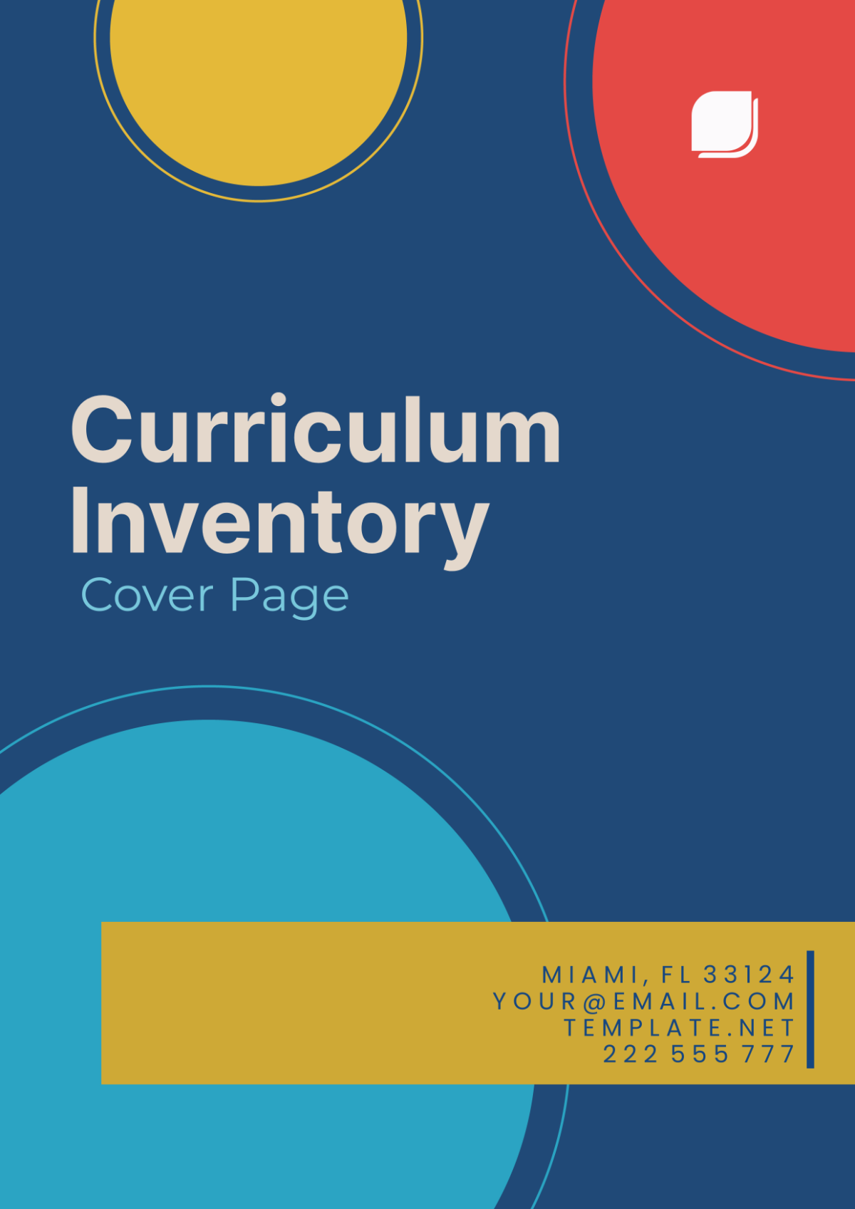 Curriculum Inventory Cover Page Template