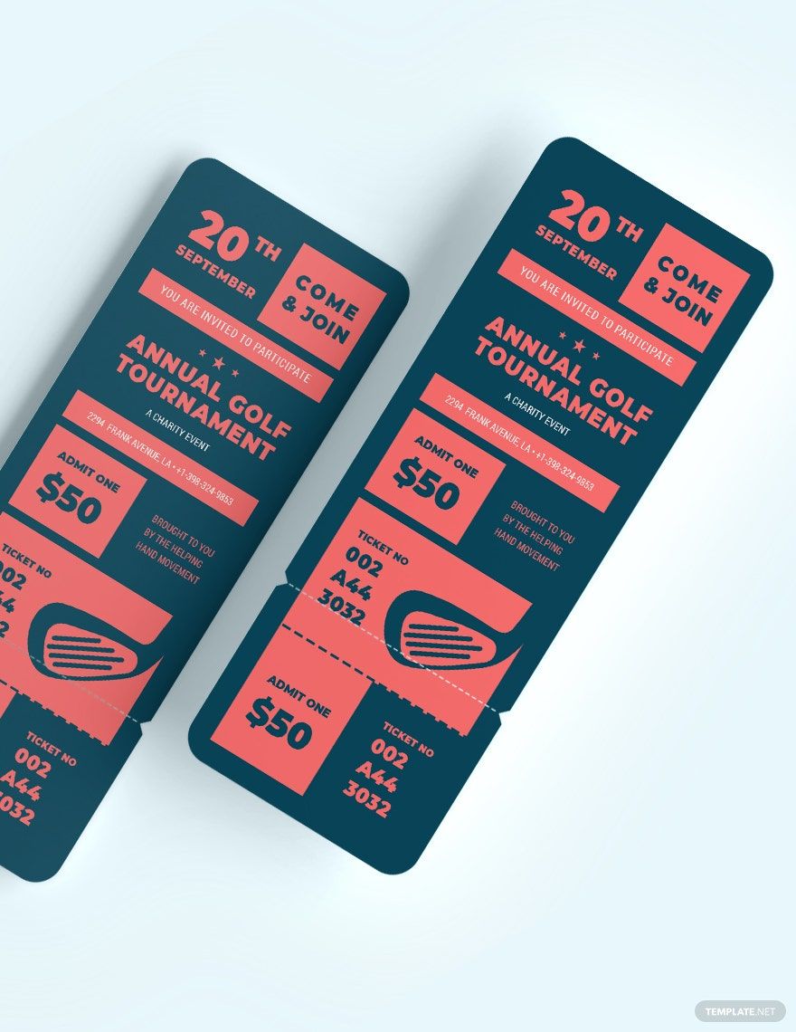 Charity Golf Tournament Ticket Template