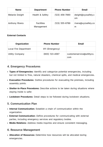 Free Crisis Management Emergency Plan Template to Edit Online