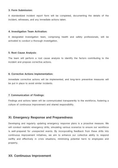 Free Workplace Occupational Health and Safety Strategic Plan Template to Edit Online