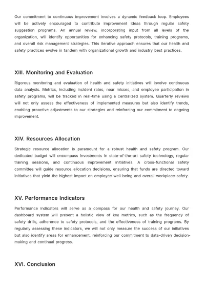 Free Workplace Occupational Health and Safety Strategic Plan Template to Edit Online