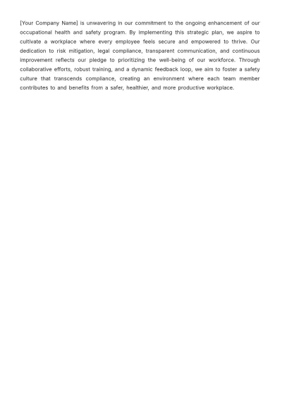 Free Workplace Occupational Health and Safety Strategic Plan Template to Edit Online