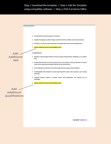 FREE Customer Service Analyst Job Description Template Word DOC 