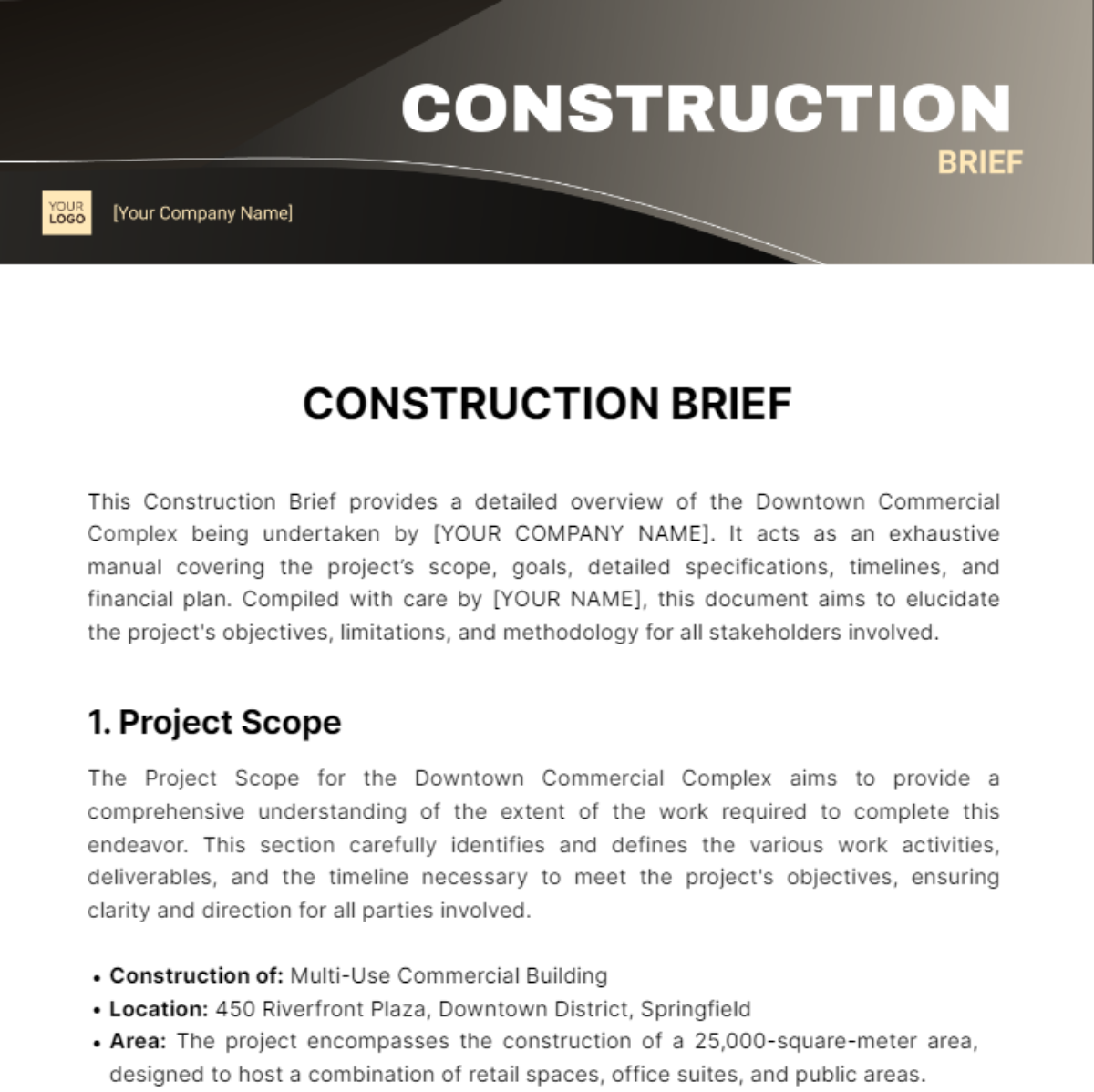 Construction Brief Template