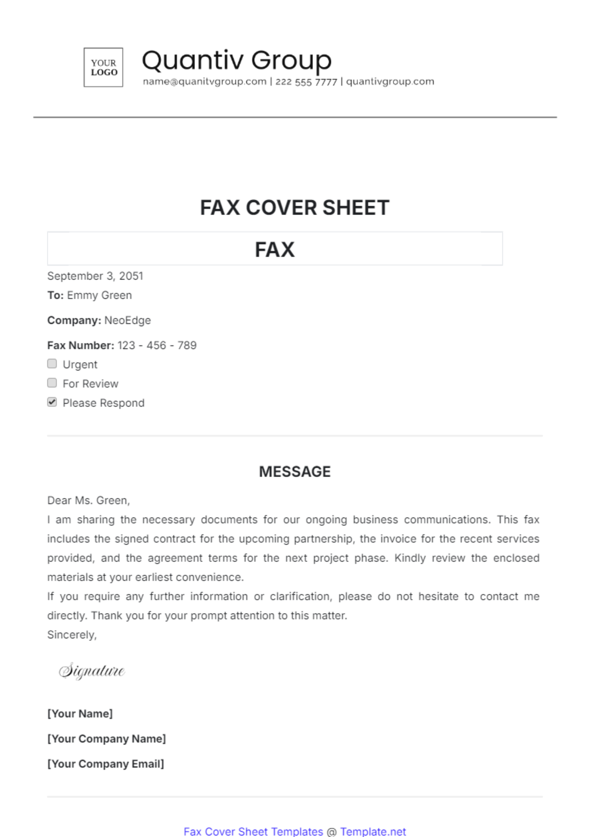 Fax Cover Sheet Template - Edit Online & Download