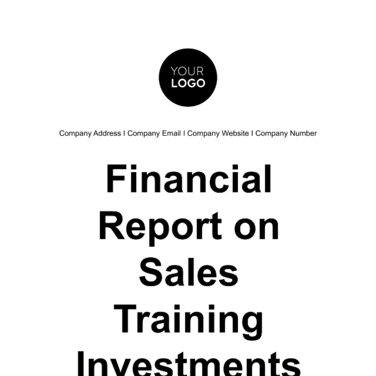 Free Financial Report on Sales Training Investments Template