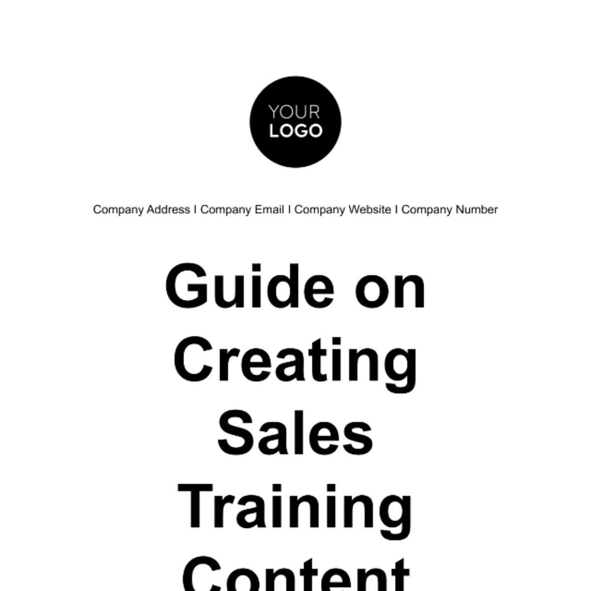 Free Guide on Creating Sales Training Content Template