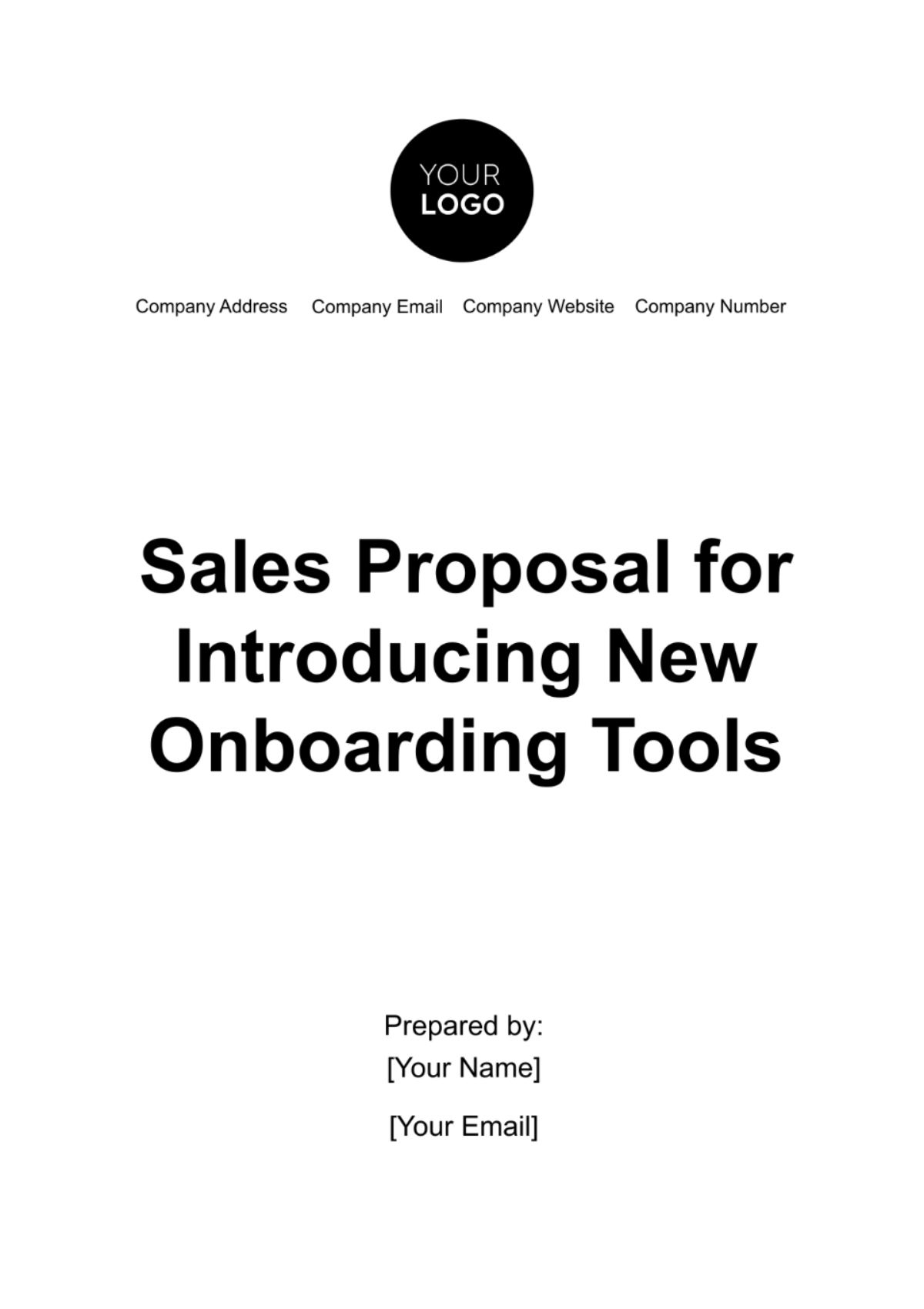Free Sales Proposal for Introducing New Onboarding Tools Template