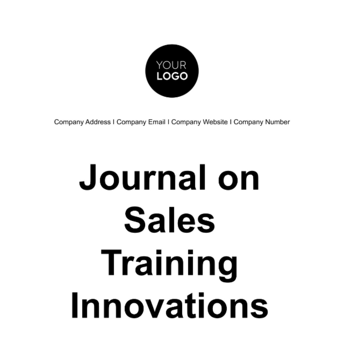 Free Journal on Sales Training Innovations Template