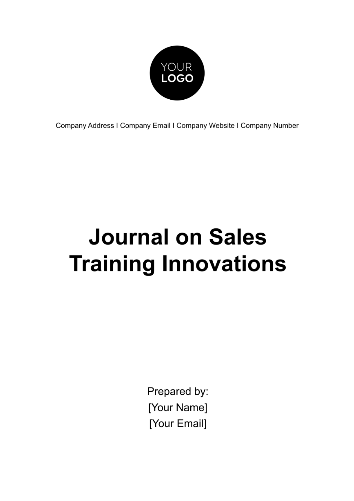 Journal on Sales Training Innovations Template - Edit Online & Download