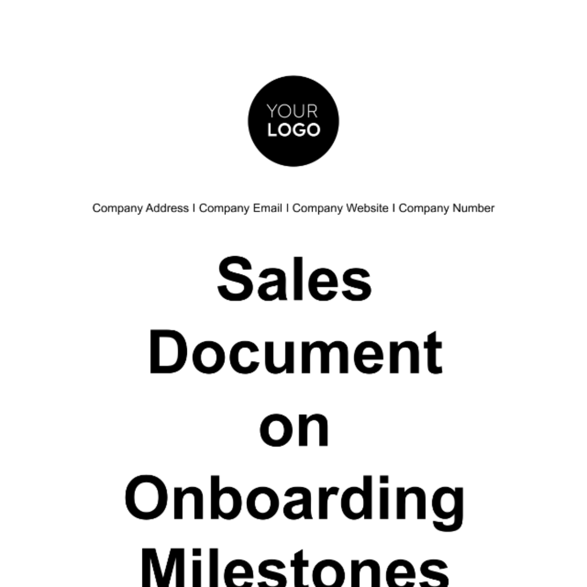 Sales Document on Onboarding Milestones Template