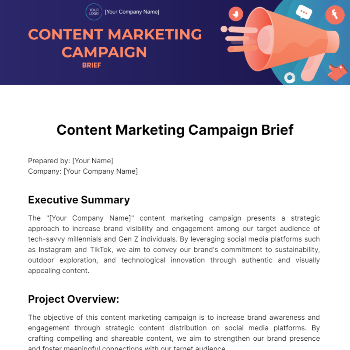 Content Marketing Brief Template - Edit Online & Download