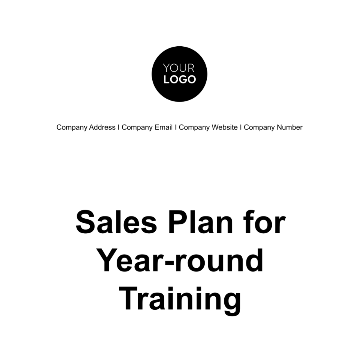 Sales Plan for Year-round Training Template