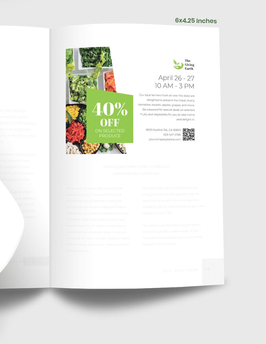 Agriculture Magazine Ads Template