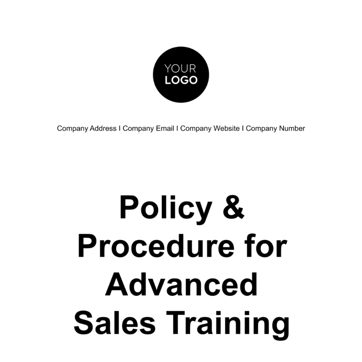 Free Policy & Procedure for Advanced Sales Training Template