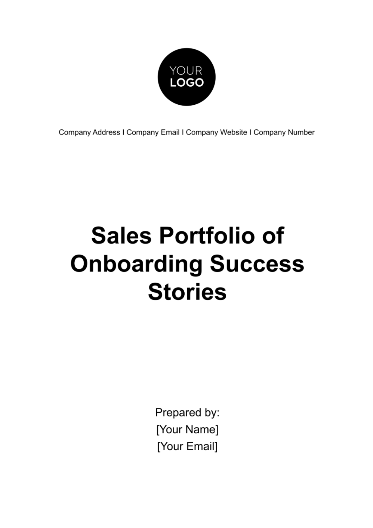 Sales Portfolio of Onboarding Success Stories Template - Edit Online & Download