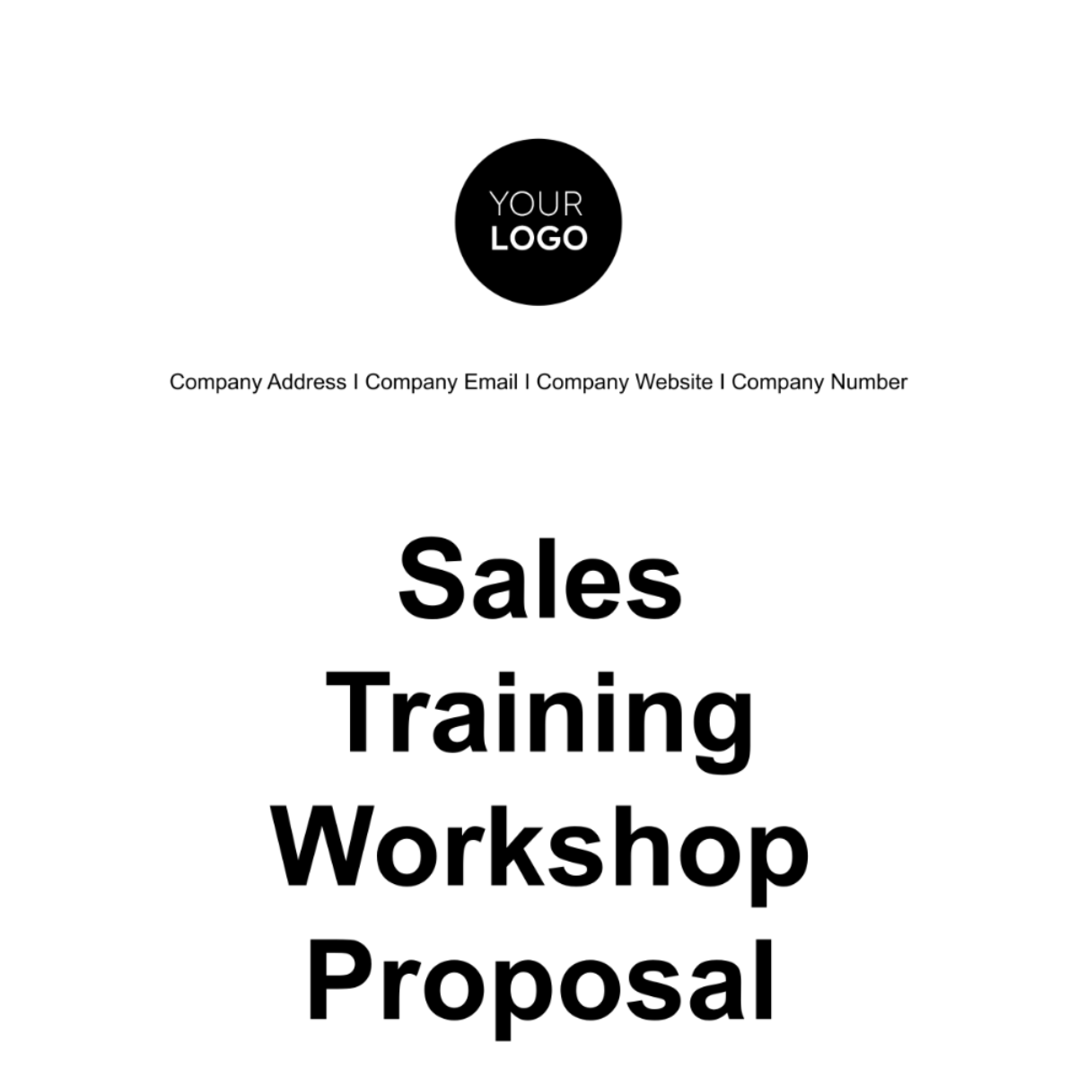 Sales Training Workshop Proposal Template