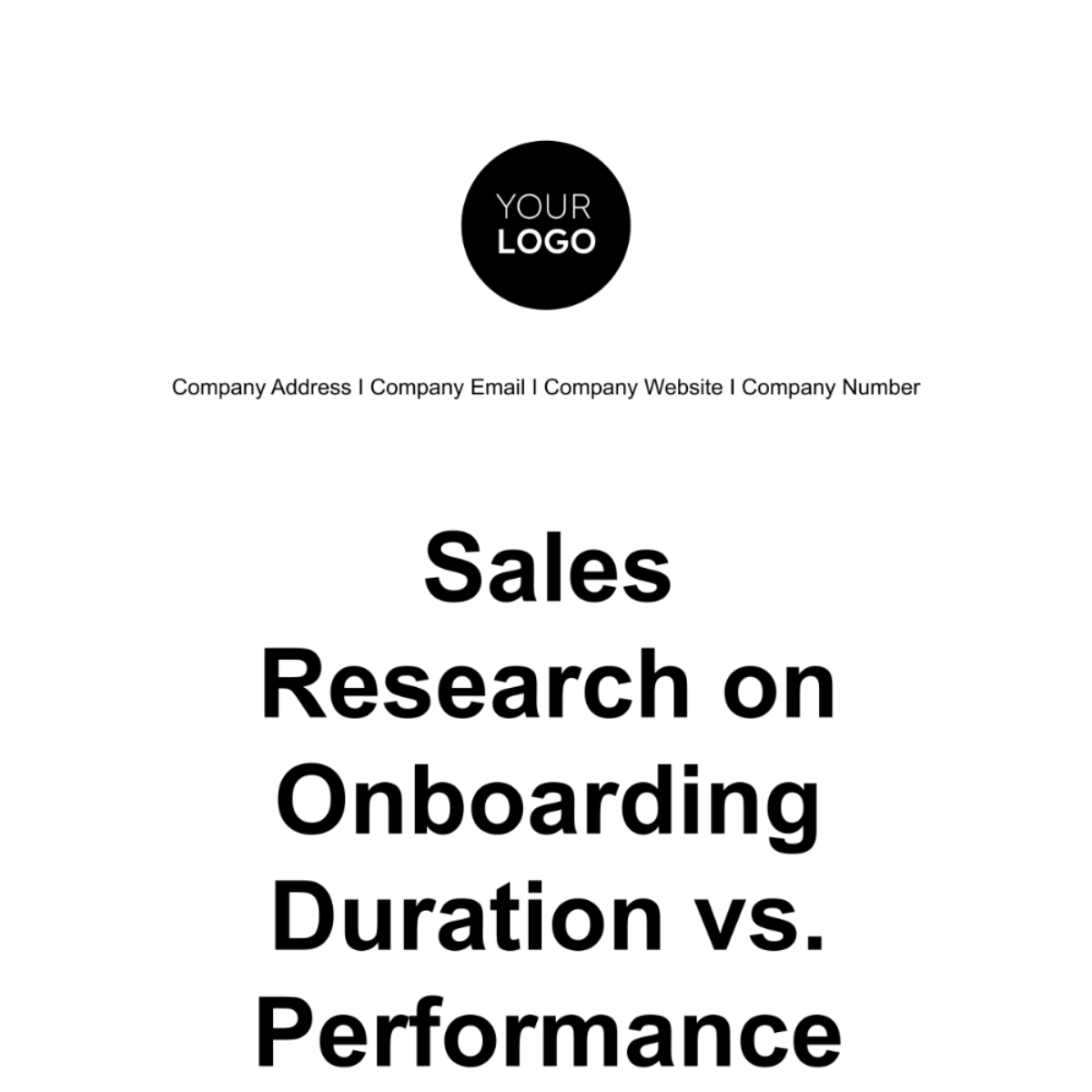 Sales Research on Onboarding Duration vs. Performance Template
