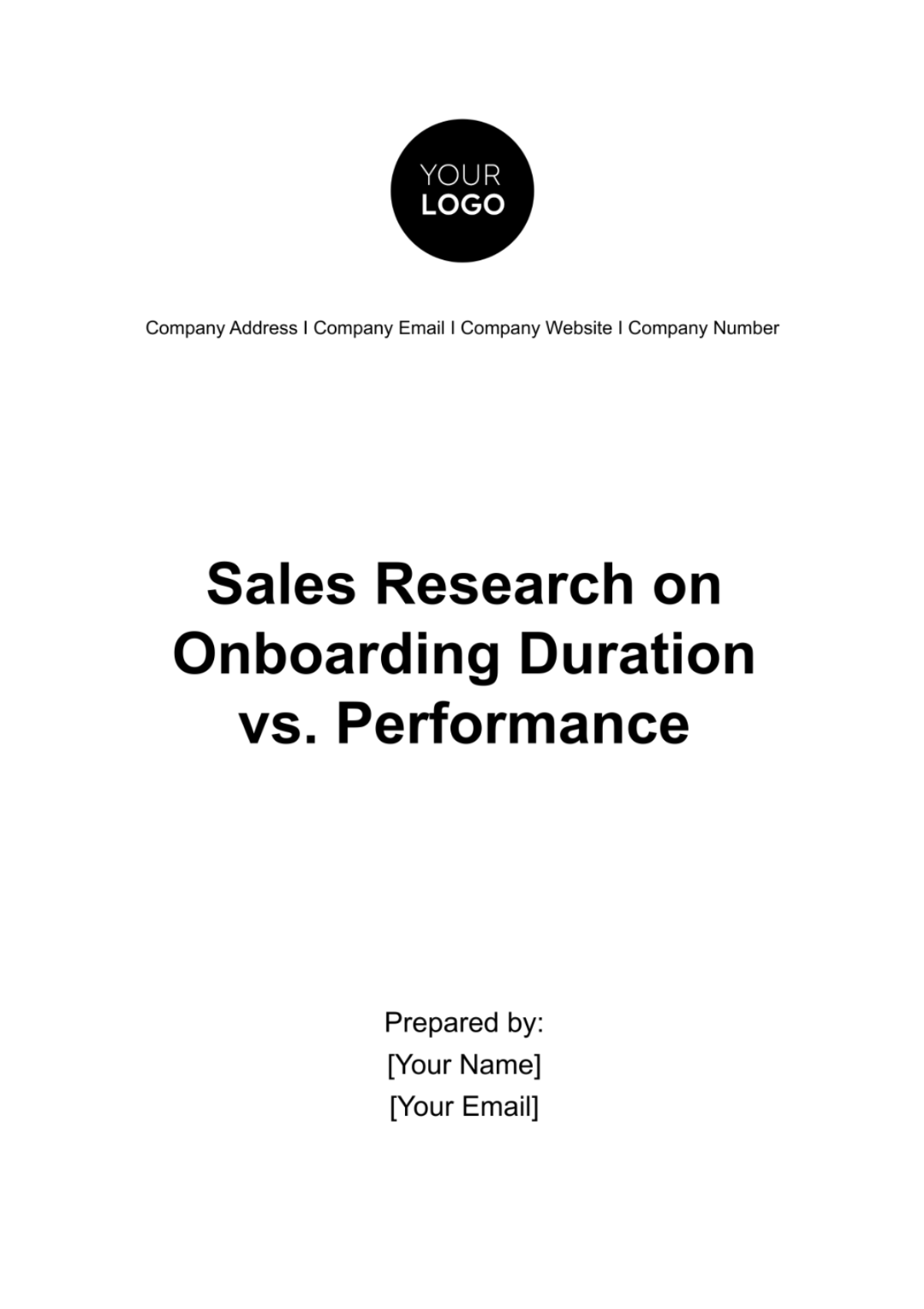 Sales Research on Onboarding Duration vs. Performance Template - Edit Online & Download