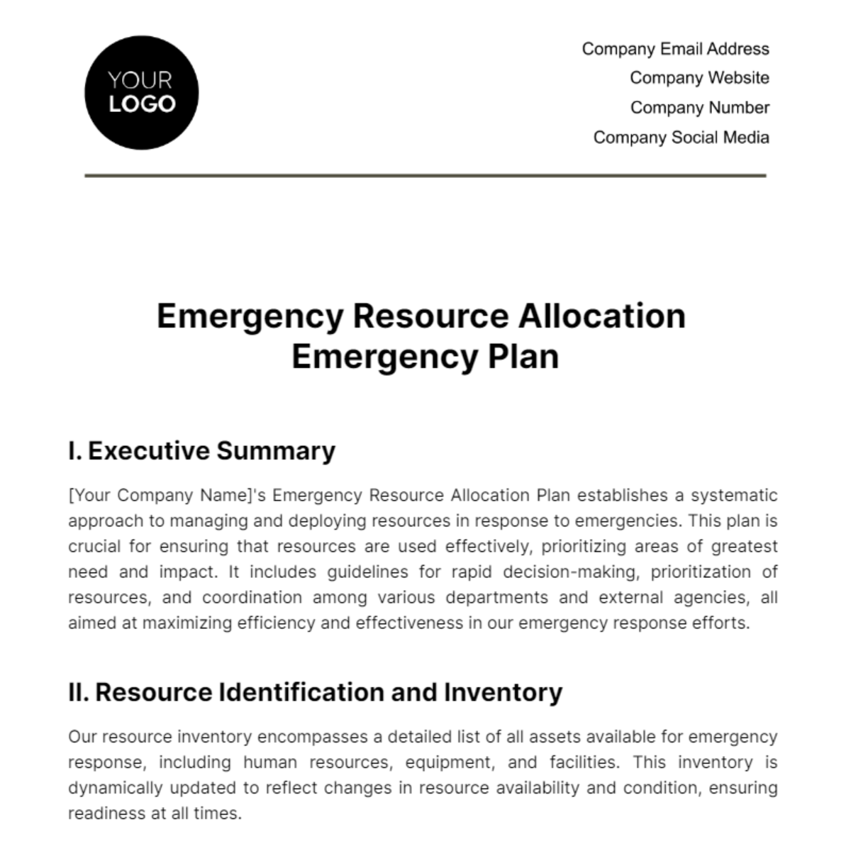 Emergency Response Planning & Management Templates - Download in Word ...