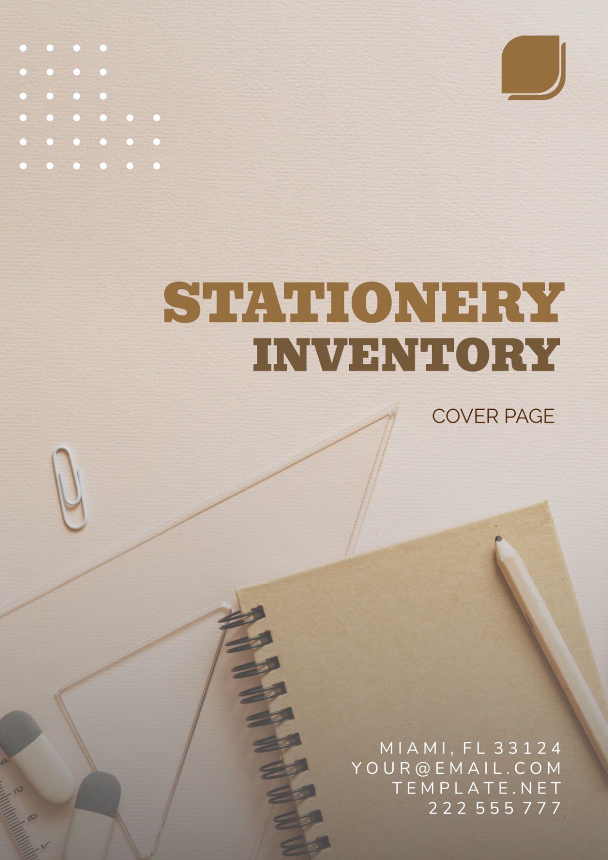 Stationery Inventory Cover Page Template