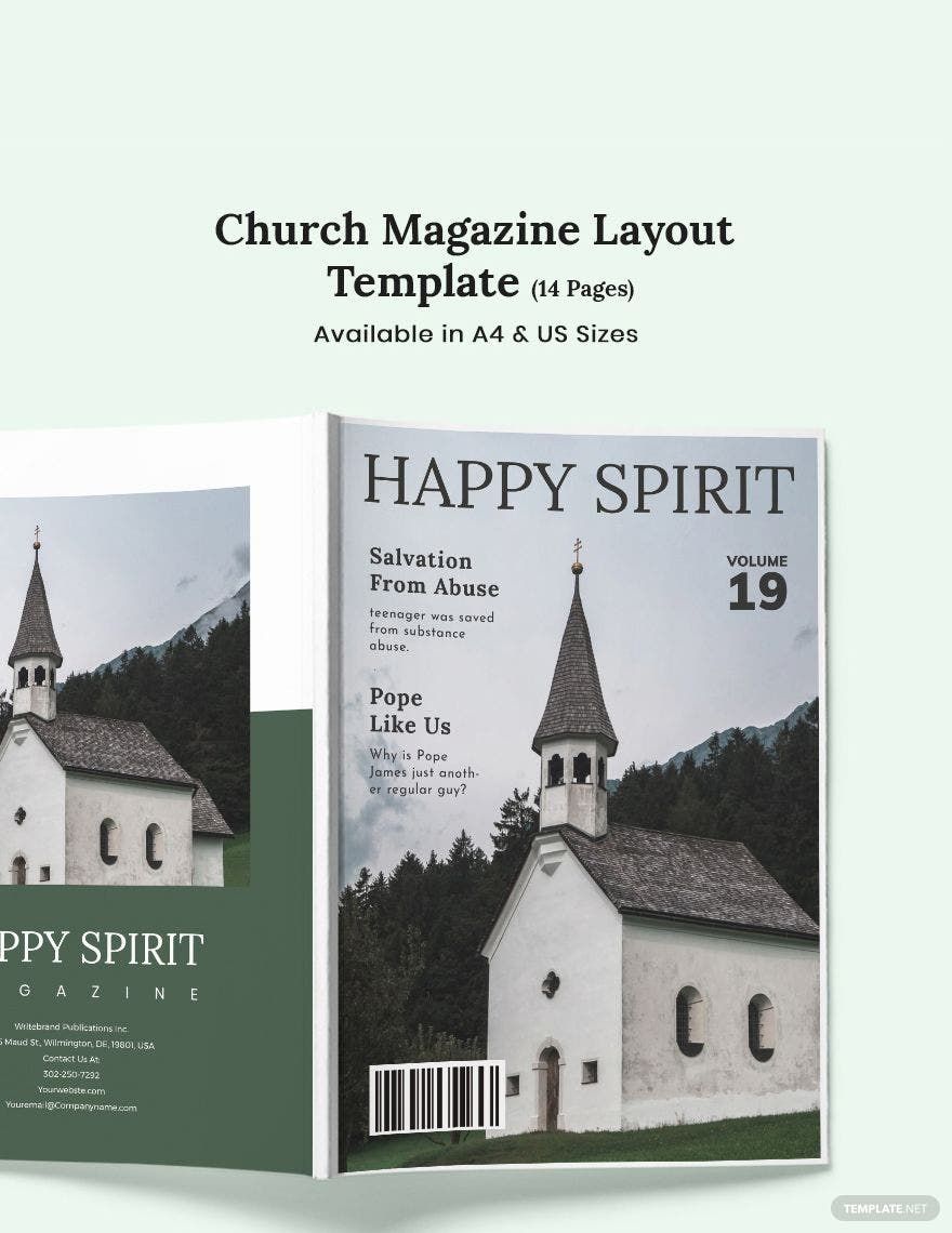 Church Magazine Layout Template in Word, Apple Pages, Publisher, InDesign