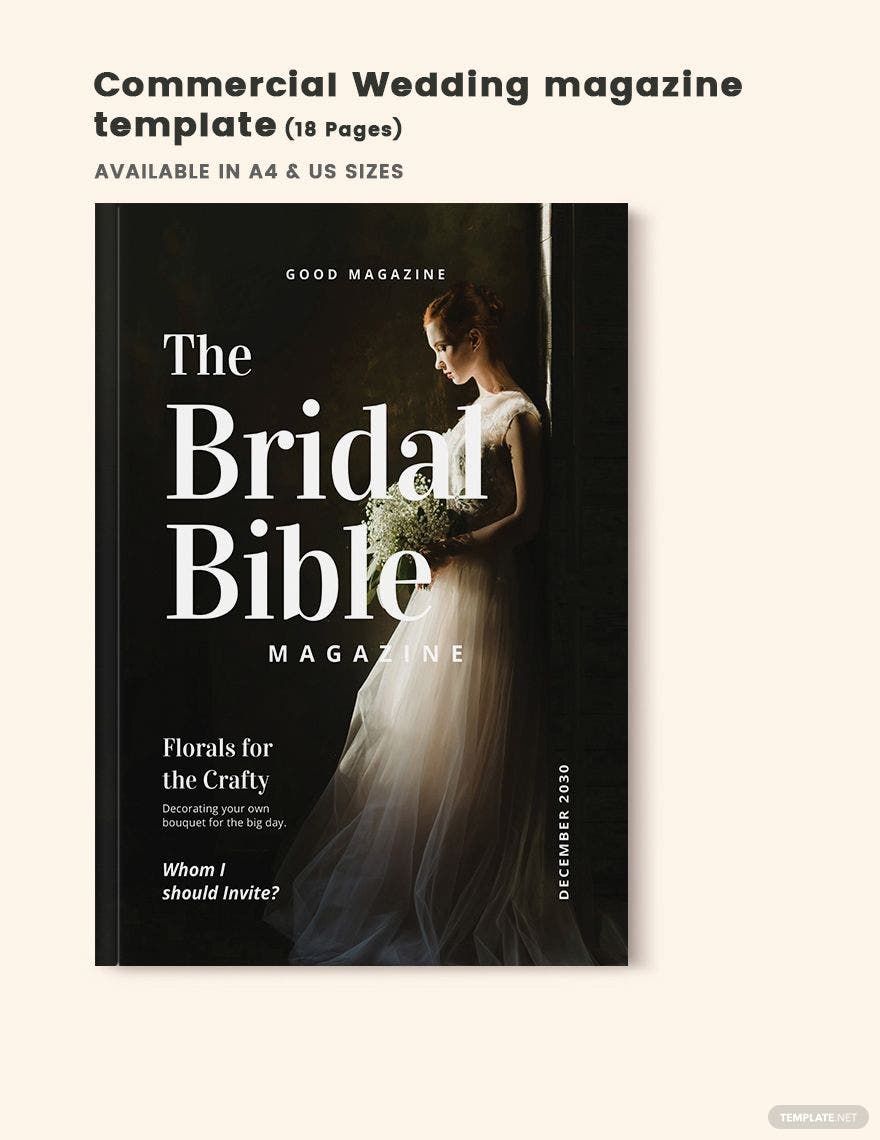 Commercial Wedding Magazine Template in Word, Apple Pages, Publisher, InDesign