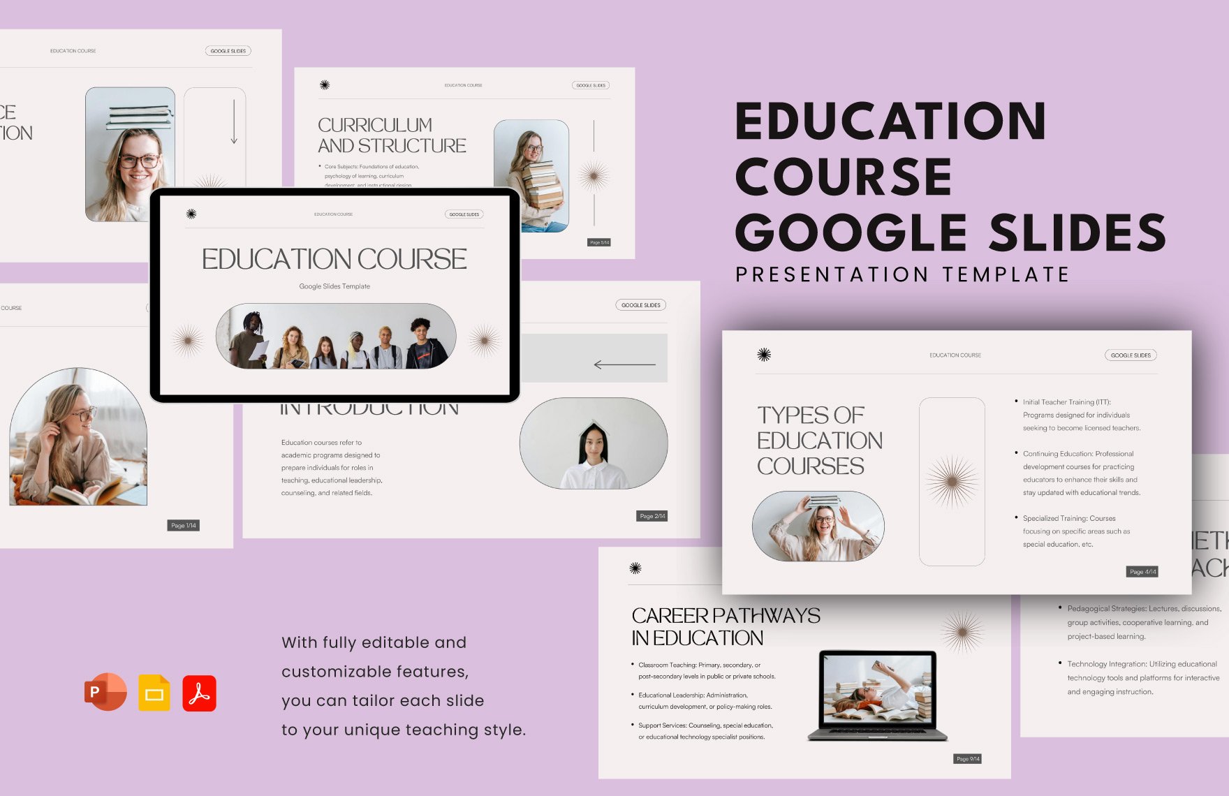Education Course Google Slides Template in PDF, PowerPoint, Google Slides