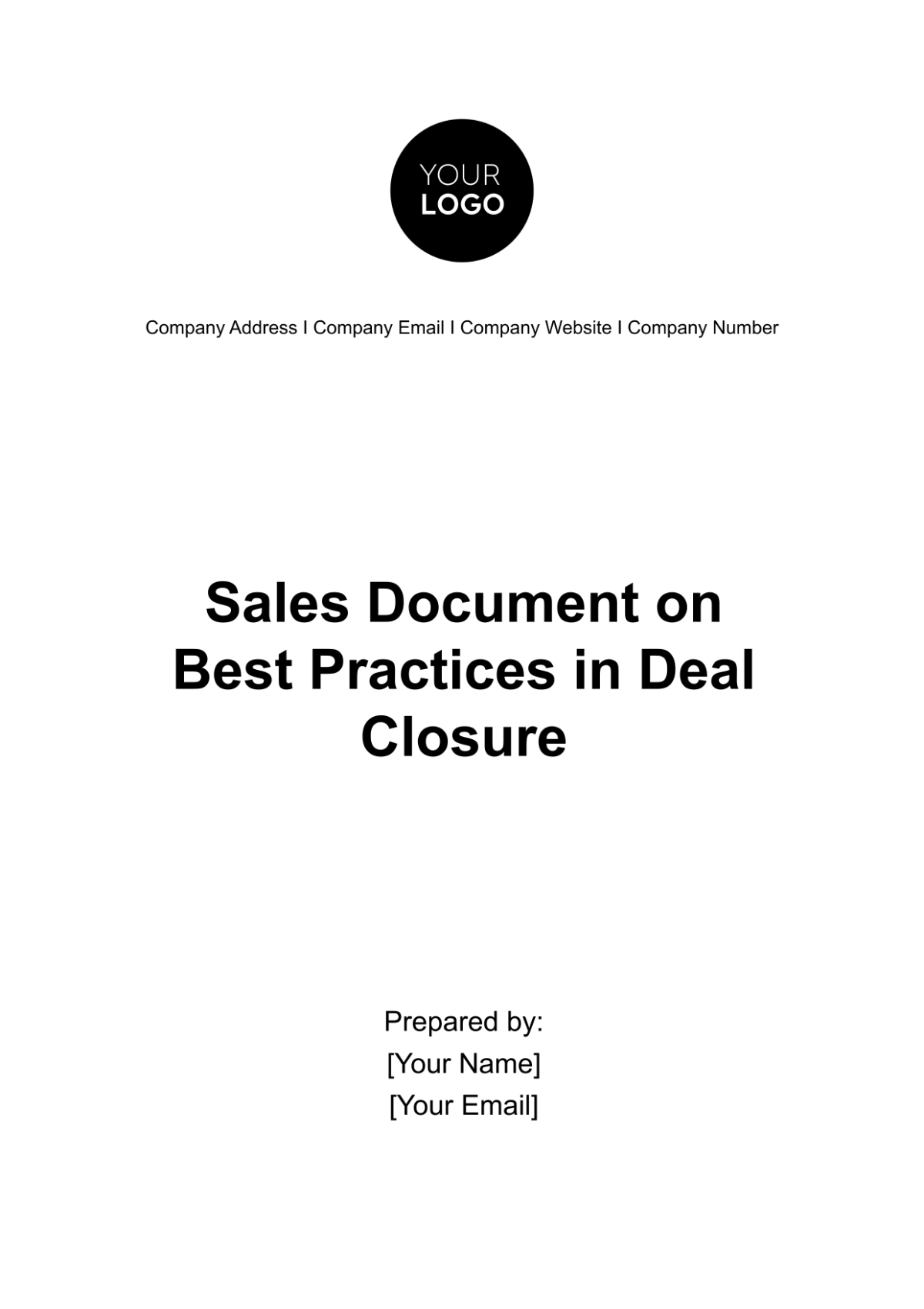 Sales Document on Best Practices in Deal Closure Template