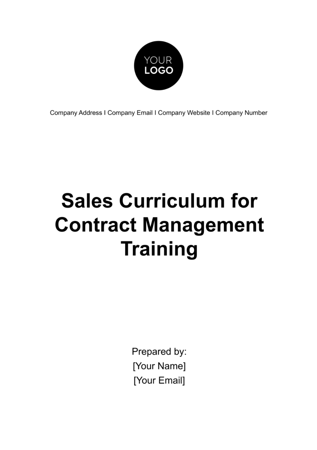 Sales Curriculum for Contract Management Training Template - Edit Online & Download