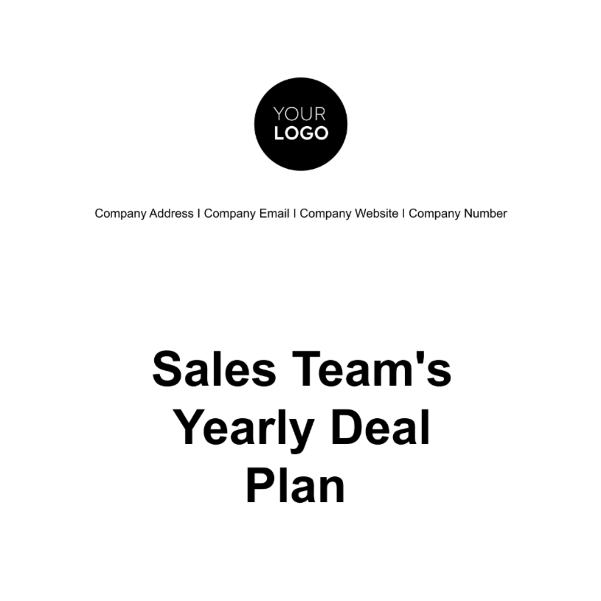 Sales Team's Yearly Deal Plan Template - Edit Online & Download Example ...