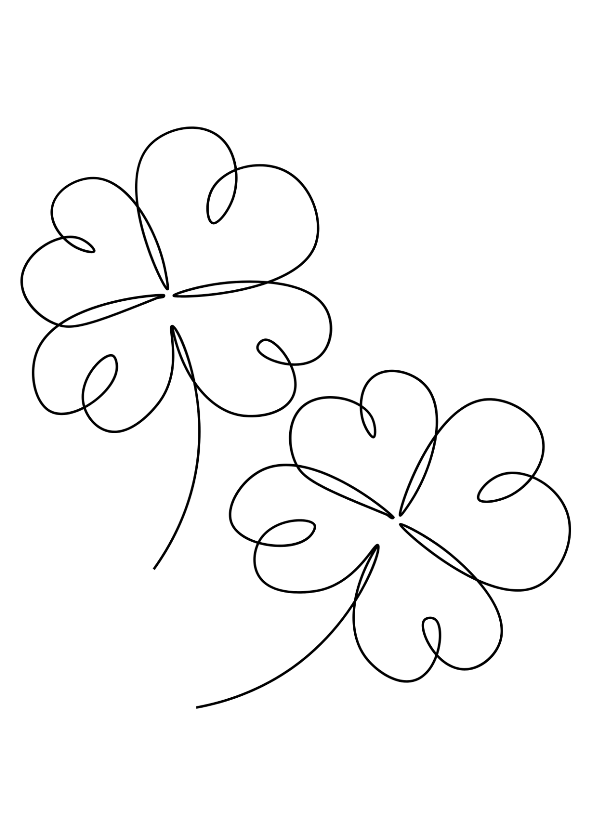 Free Shamrock Outline Drawing Template