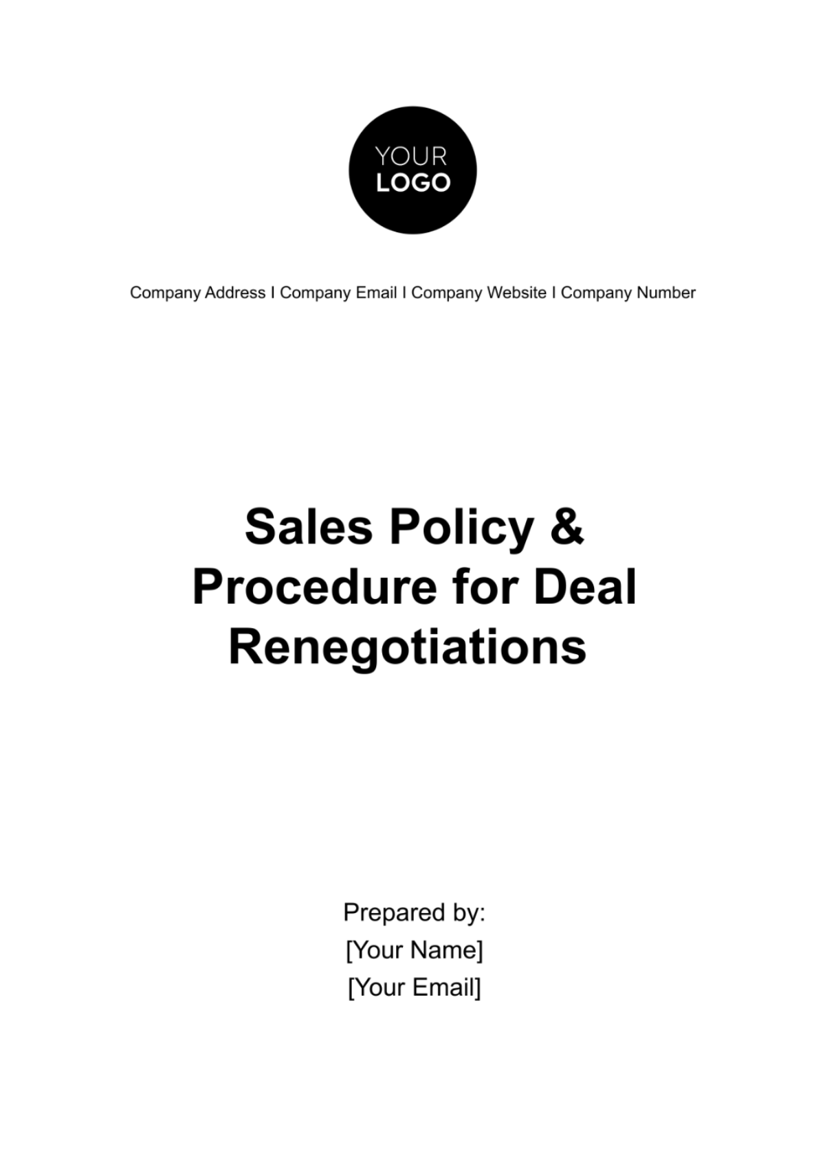 Sales Policy & Procedure for Deal Renegotiations Template - Edit Online & Download