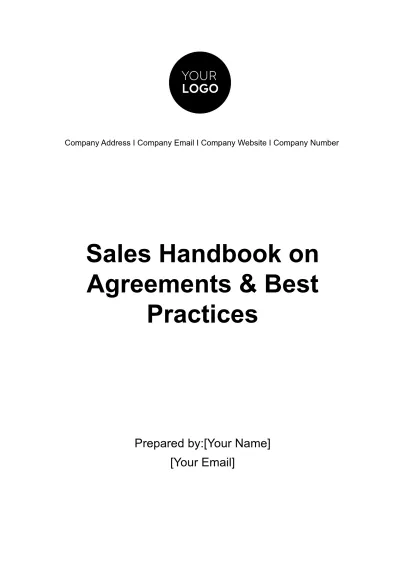 Free Sales Handbook on Agreements & Best Practices Template to Edit Online
