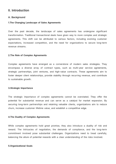 Free Sales Feasibility Study for Complex Agreements Template to Edit Online