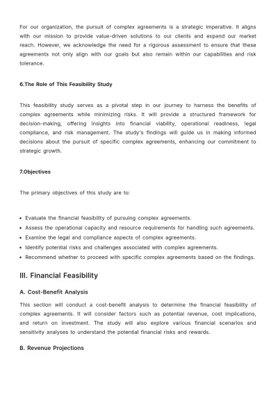 Free Sales Feasibility Study for Complex Agreements Template to Edit Online