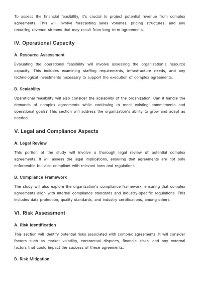 Free Sales Feasibility Study for Complex Agreements Template to Edit Online