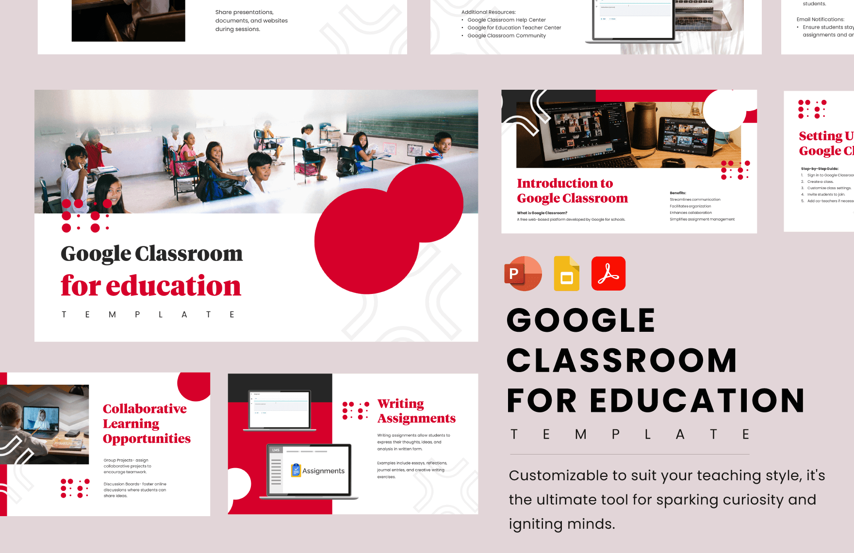 Google Classroom For Education Template in PDF, PowerPoint, Google Slides