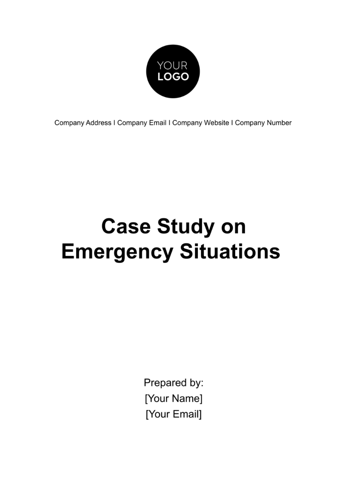 Case Study on Emergency Situations Template