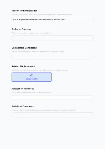 Free Sales Questionnaire for Deal Renegotiation Template to Edit Online