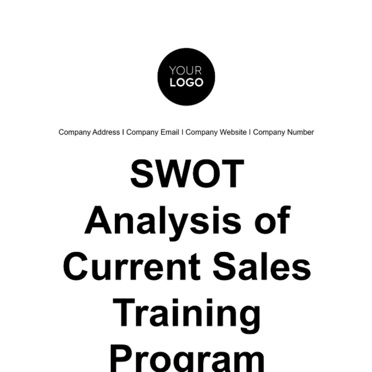 SWOT Analysis of Current Sales Training Program Template