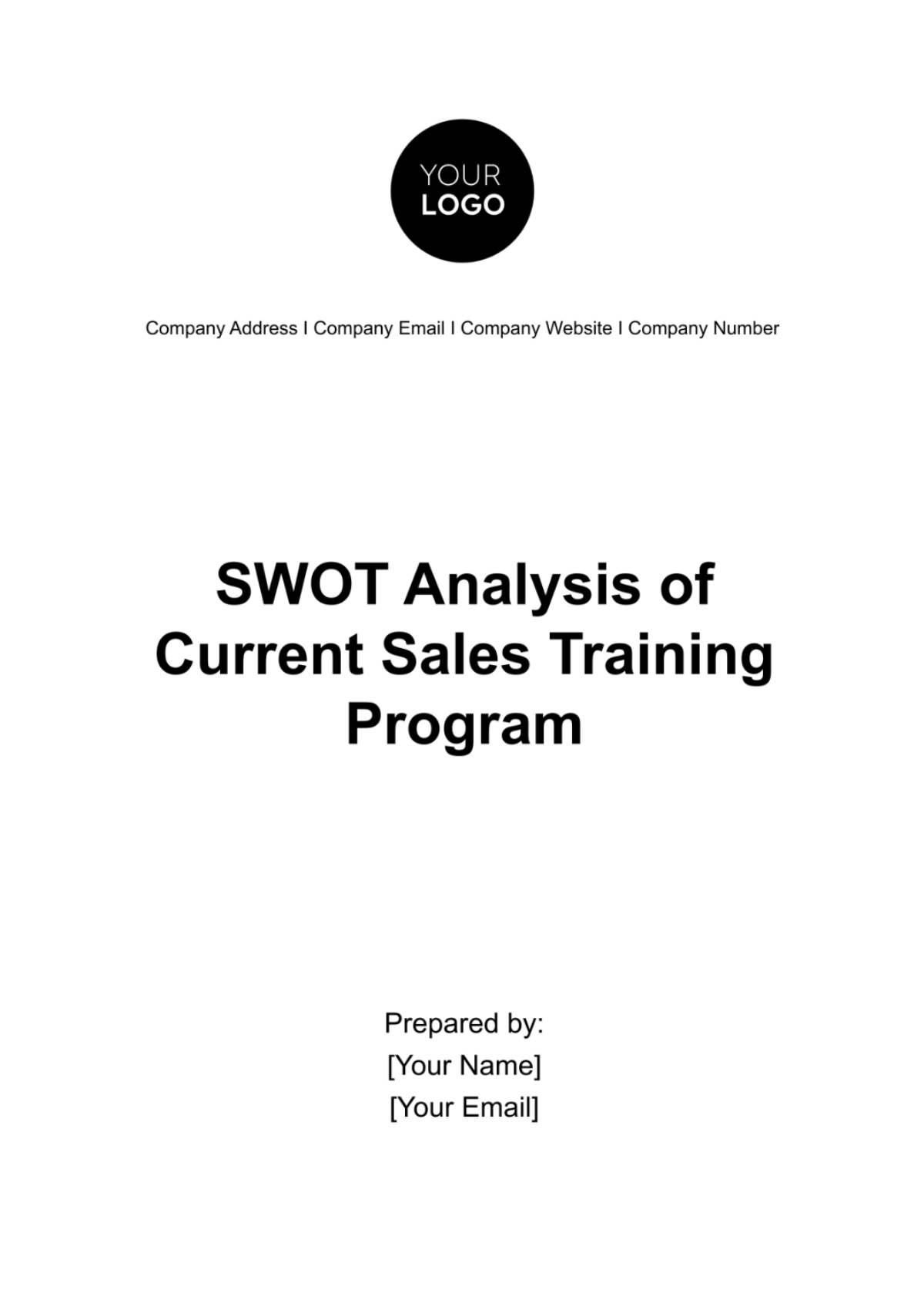 SWOT Analysis of Current Sales Training Program Template - Edit Online & Download