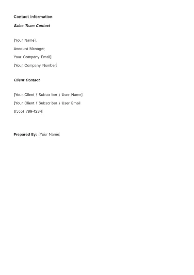 Free Sales Special Client Deal Schedule Template to Edit Online