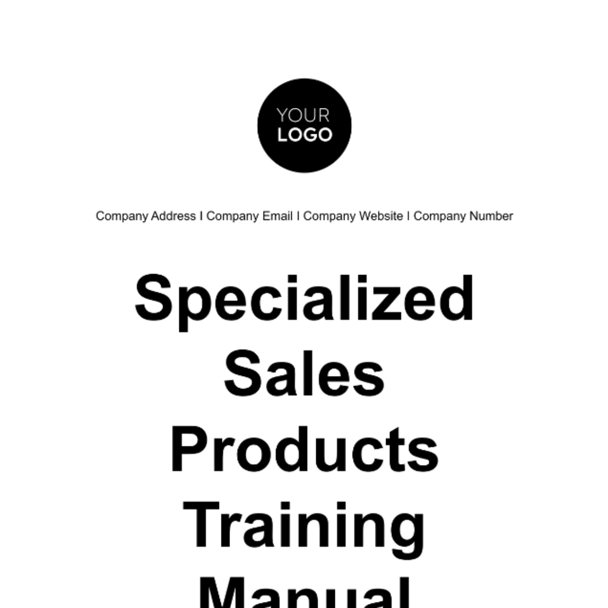 Free Specialized Sales Products Training Manual Template