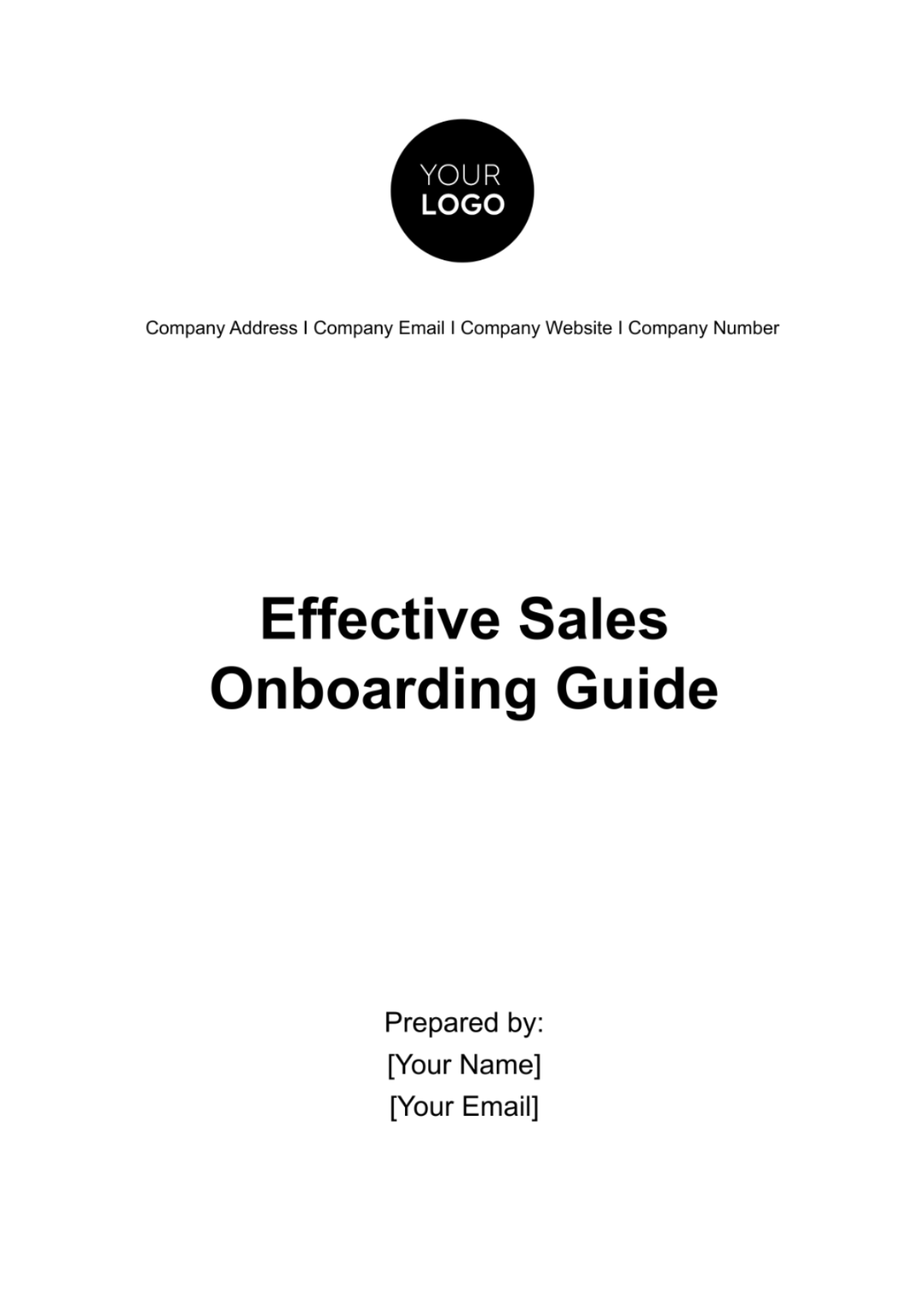 Effective Sales Onboarding Guide Template - Edit Online & Download